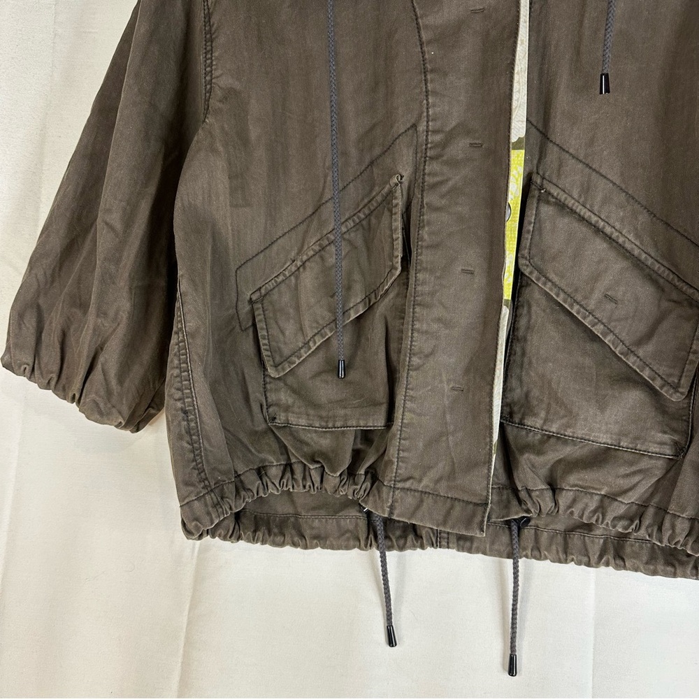 FREE PEOPLE Women’s Size S Jacket Coat Oversized Cotton Drawstring Waist - Picture 4 of 16